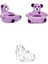 Lüks Üçlü Set - Bebeyatmaz + 60 cm Uyku Fili + Peluş Ayıcık - Antibakteriyel 3'lü Set Lila Mor 3