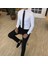 Italyan Stil Slim Fit Erkek Kravat Yaka Gömlek Beyaz T4775 3