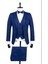 Lacivert Desenli Armürlü Mono Yaka Astarlı Yelekli 6 Drop Slim Fit Dar Kesim Smokin Damatlık 1001195219 1