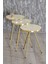 Mobilya Zigon Sehpa ve Orta Sehpa Kr Gold Metal Ayak Gold Krem Set 4