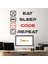 Eat Sleep Code Repeat Çok Amaçlı Duvar Sticker 1