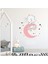 Pembe Aydan Sallanan Sevimli Yavru Fil Yıldızlar Çocuk Odası Duvar Sticker 1