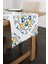 Beyaz Mavi Modern Etnik Karo Desenli Dijital Baskılı Runner CGH565-RN 2