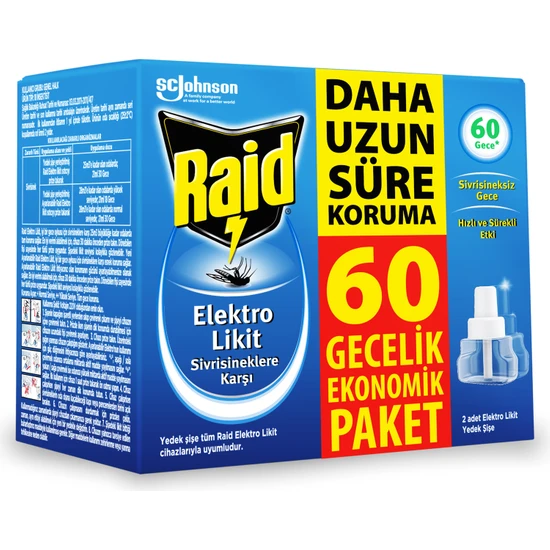 Raid Elektro Likit Yedek 60 Gece Promo Paket 42 ml