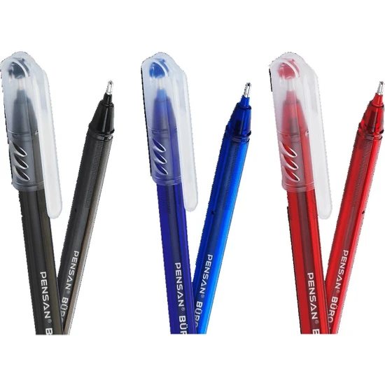 Pensan Tükenmez Kalem 3 Renk 1.0 mm Büro Tipi Ballpoint Pensan Büro Tükenmez Kalem 1.0 mm 2270