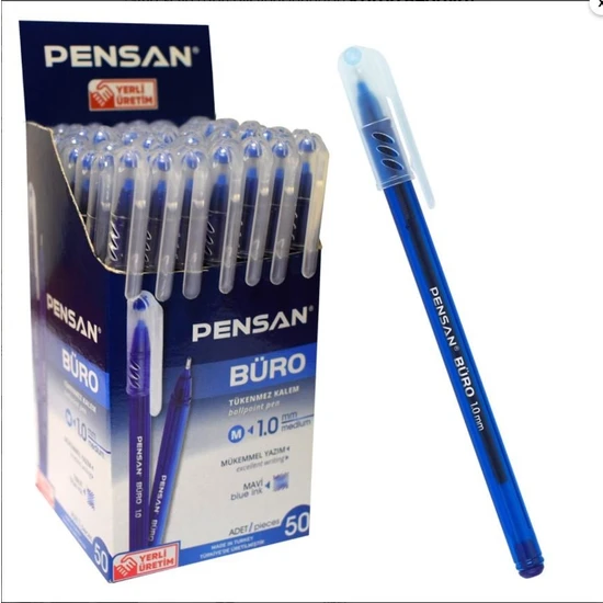 Pensan Tükenmez Kalem 10 Adet Mavi Renk 1.0 mm Büro Tipi Ballpoint Pensan Büro Tükenmez Kalem 10 Adet Mavi Renk 1.0 mm 2270