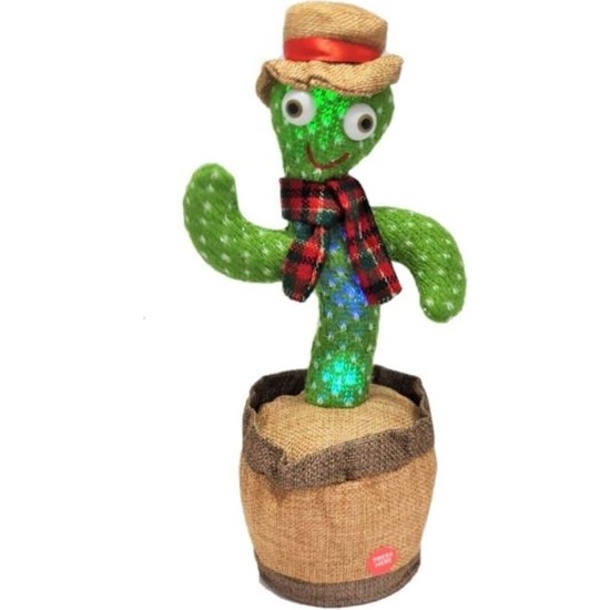 Bigstoy Konuşan Dans Eden Kaktüs Müzikli Işıklı Saksı Peluş Oyuncak Cactus Toy