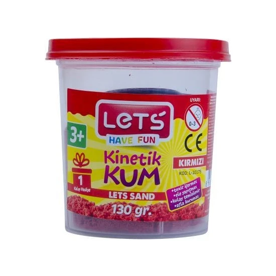 Let's Lets Kinetik Kum 130 Gr. Kırmızı Pls. Kutu / L-10175