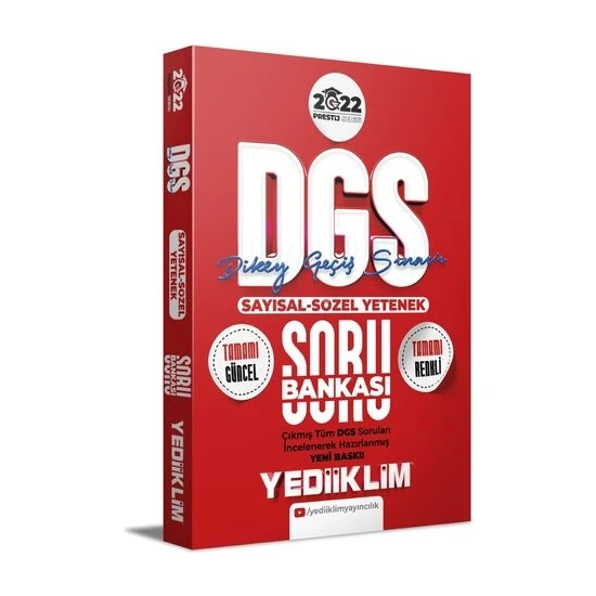 Yediiklim Yayınları DGS 2022 Prestij Serisi Sayısal-Sözel Yetenek Soru Bankası(4 Renk)