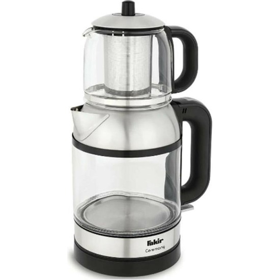 Fakir Ceremony Çay Makinesi 1800W Paslanmaz Çelik Demlik ve Su Isıtıcı Yüksek Kapasiteli
