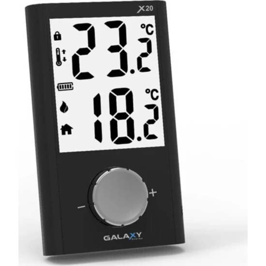 Galaxy X20 Siyah Kablosuz Dijital Oda Termostatı
