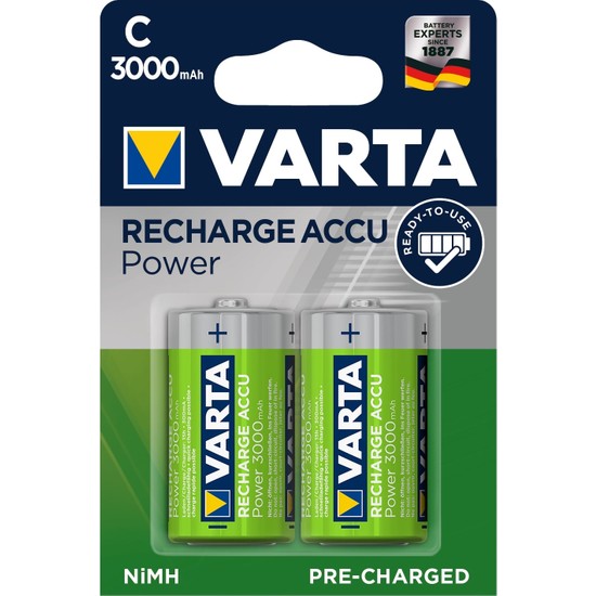 Varta Power Accu Ready 2 Use Orta Pil - C 3.000mAh 2'li 56714101402