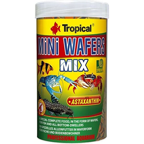 Tropical Mini Wafers Mix 18GR Vatoz ve Çöpçü Balığı Yemi