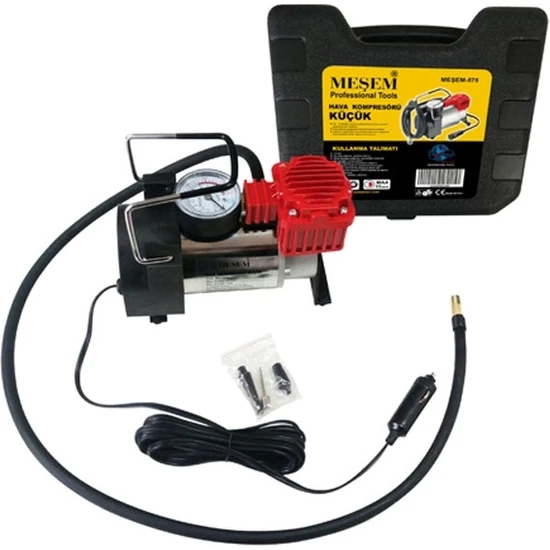Meşem MEŞEM-575 12 Volt Çakmaklık Girişli Araç Kompresörü Lastik Şişirme Pompası