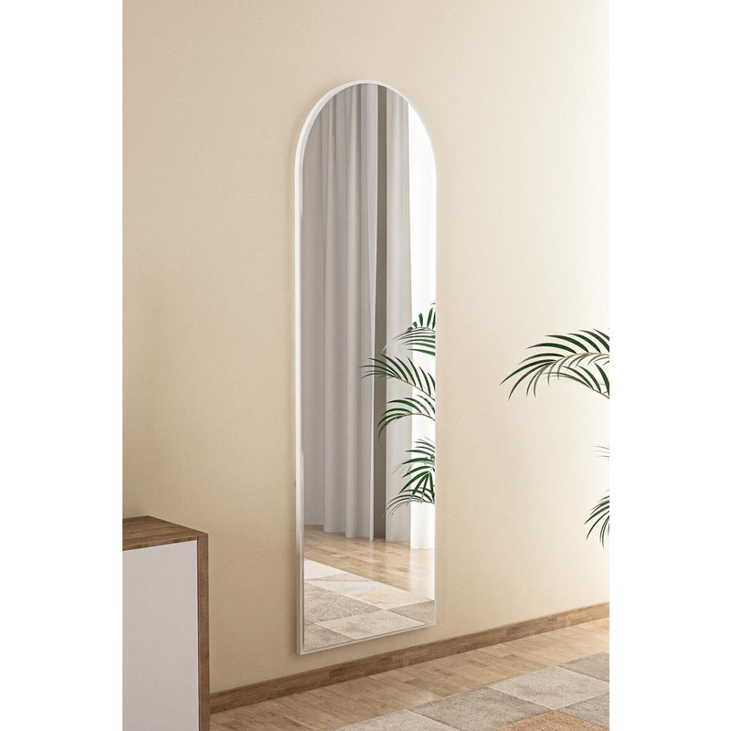 Nysamo 50X150 cm Nice Beyaz Antre Koridor Duvar Salon Banyo Wc Ofis Çocuk Yatak Odası Boy Aynası Beyaz Kubbe 50X150