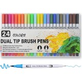 Armex Fırça ve Yazı Çift Uçlu Çok Amaçlı 24 Renkli Kalem