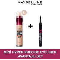Maybelline New York Instant Anti Age Eraser Kapatıcı - 01 Light + Hyper Precise Mini Eyeliner