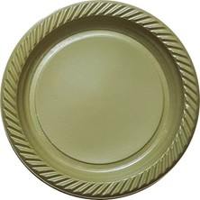 Eminönü Toptancı Plastik Tabak 22 cm - 25 Adet  Altın