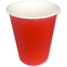 Eminönü Toptancı Karton Bardak Düz Renk 8 Oz - 8 Adet  Kırmızı