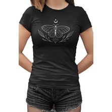 Lord T-Shirt Butterfly On The Moon Siyah Bayan Tshirt