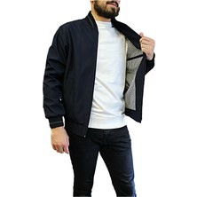 Taniş Erkek Klasik Yakasız Mevsimlik Bonded Mont
