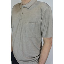 Taniş Erkek Petek Yaka Cepli Düz Baba T-Shirt