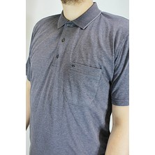 Taniş Erkek Petek Yaka Cepli Düz Baba T-Shirt