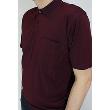 Taniş Erkek Petek Yaka Cepli Düz Baba T-Shirt