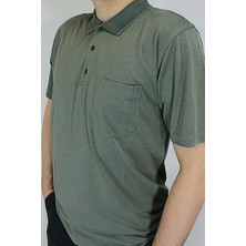 Taniş Erkek Petek Yaka Cepli Düz Baba T-Shirt