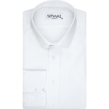 Süvari Slim Fit Filafil Beyaz Erkek Gömlek