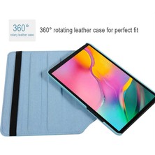 Fibaks Samsung Galaxy Tab A7 SM-T500 2020 10.4" Kılıf + Ekran Koruyucu + Kalem Uyku Modlu 360 Derece Dönebilen Standlı Tablet Kılıfı Turkuaz