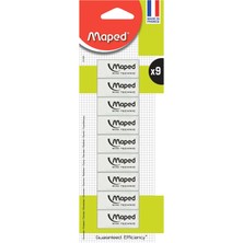 Maped Mini Technic Silgi 9'lu Set Klasik Beyaz Renkli Kullanım İçin Uygun