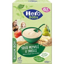 Hero Baby 400 gr Sütlü Meyveli 8 Tahıllı 4'lü Set Kaşık Maması