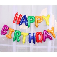 Partijet Happy Birthday Renkli Folyo Balon Set
