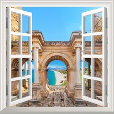 Sticker Art Pencere Poster Duvar Kağıdı Hadrian Kapısı Antalya Yapışkanlı Sticker