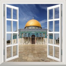 Sticker Art Pencere Poster Duvar Kağıdı Mescid-I Aksa Yapışkanlı Sticker