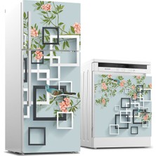 Sticker Art Buzdolabı ve Bulaşık Makinası Beyaz Eşya Sticker Kaplama Kare Kuş