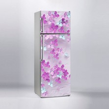 Sticker Art Buzdolabı Sticker Kaplama Dolap Kaplama Etiketi 3D Mor Ağaç