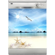 Sticker Art Bulaşık Makinesi Sticker Kaplama Beyaz Eşya Kaplama 3D Deniz Manzarası