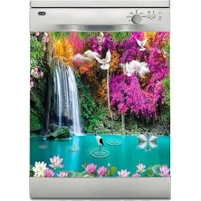 Sticker Art Bulaşık Makinesi Sticker Kaplama Beyaz Eşya Kaplama 3D Nature