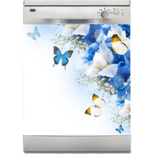 Sticker Art Bulaşık Makinesi Sticker Kaplama Beyaz Eşya Kaplama Kelebek Mavi