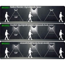 Gaman 3 Mod Fotoselli Projektör 100 LED Lamba Sensörlü Güneş Enerjili Solar Lamba - Bahçe Lambası - Solar Sokak Lambası