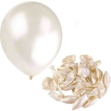 Bal10 Dünyası 12 Inç Metalik Beyaz Balon 25'li