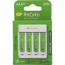 Gp Recyko E411 USB Aa-Aaa Şarj Cihazı Gp Recyko 1000 Serisi Aaa Ince Pil 4'lü
