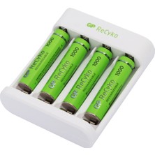 Gp Recyko E411 USB Aa-Aaa Şarj Cihazı Gp Recyko 1000 Serisi Aaa Ince Pil 4'lü