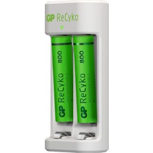 Gp Recyko E211 USB Aa-Aaa Şarj Cihazı Gp Recyko 800 Mah Aaa Ince Pil 2'li