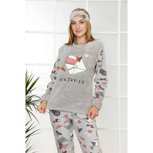 Akbeniz Welsoft Polar Kadın Manşetli Pijama Takımı 8409