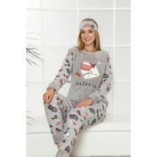 Akbeniz Welsoft Polar Kadın Manşetli Pijama Takımı 8409