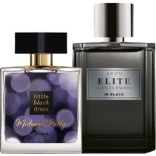 Avon Elite Gentleman In Black Erkek Parfüm ve Little Black Dress Midnight Party Kadın Parfüm Paketi 175 ml