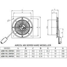 Aircol 200 Ms Kare Sac Gövdeli Aspiratör